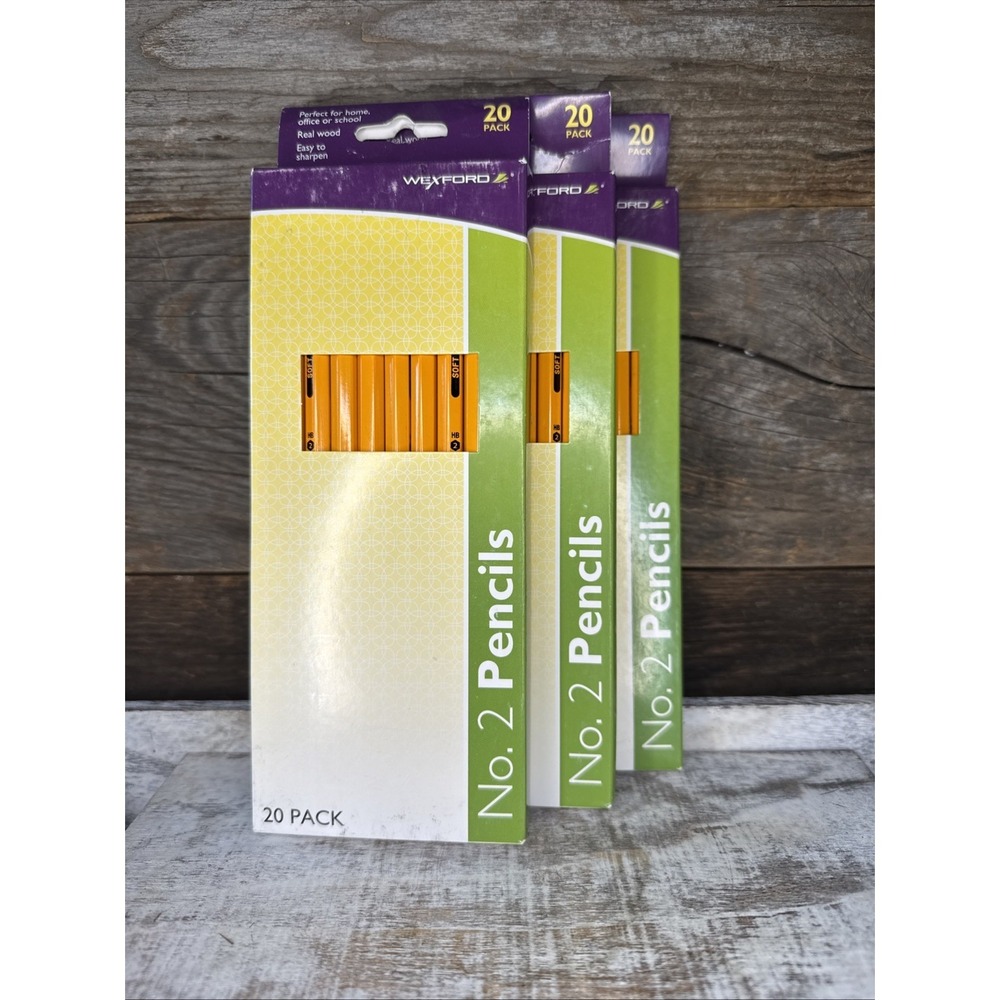 Wexford No. 2‎ Pencils 60 Total – 3 Packs of 20 NEW